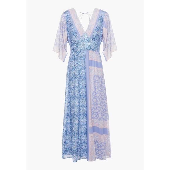 ANTIK BATIK Iloni Open Back Dress Womens Small Cotton Silk Printed Midi V-neck - Picture 2 of 16